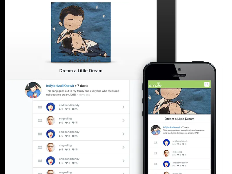 Smule Song Page - Dream a Little Dream